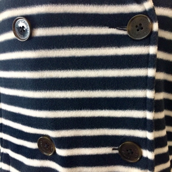 Lands End double breasted stripped peacoat - Picture 4 of 6